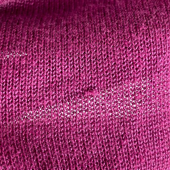 J.Jill Large 12 14 Open Cardigan Sweater Pink Magenta Linen Blend Pockets - Picture 2 of 4